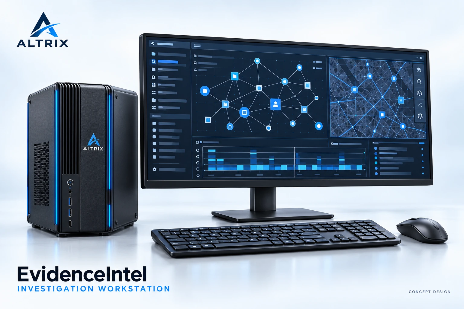 Altrix EvidenceIntel — Product concept illustration